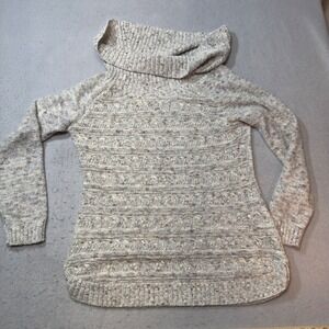 CB Established 1962 Womens Medium Cowl Neck Marled Knit Sweater Grey Multi 1272